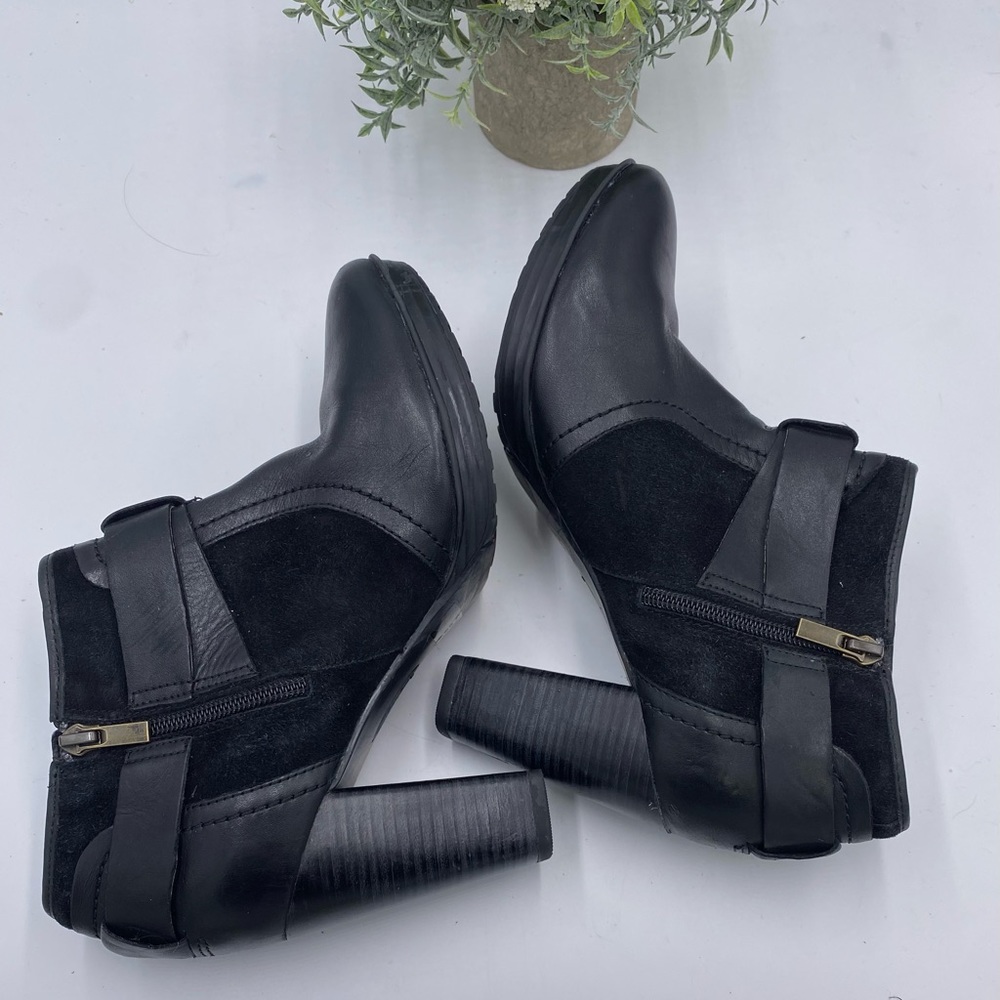 Womens Clarks Lida Dallas Block Heel Ankle Boots, Black Leather/suede Sz 9M - Picture 6 of 14